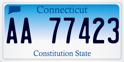 CT license plate AA77423