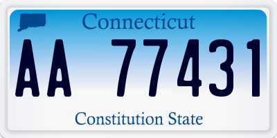 CT license plate AA77431