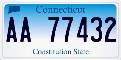 CT license plate AA77432