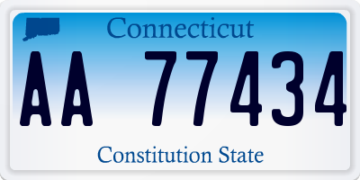 CT license plate AA77434