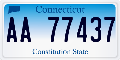 CT license plate AA77437