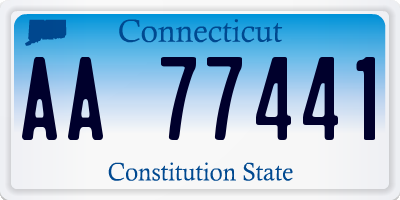 CT license plate AA77441
