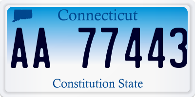CT license plate AA77443