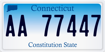CT license plate AA77447