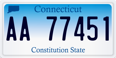 CT license plate AA77451