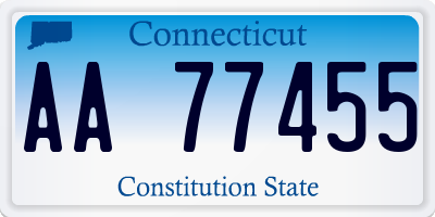 CT license plate AA77455