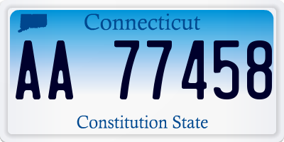 CT license plate AA77458