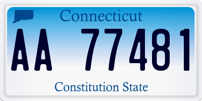 CT license plate AA77481