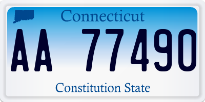 CT license plate AA77490
