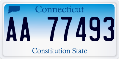 CT license plate AA77493