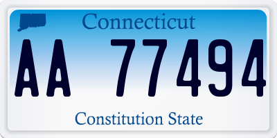 CT license plate AA77494