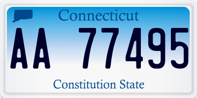 CT license plate AA77495