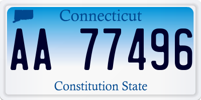 CT license plate AA77496