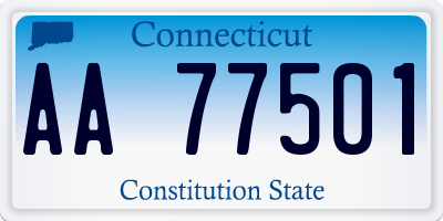 CT license plate AA77501