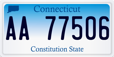 CT license plate AA77506