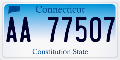 CT license plate AA77507