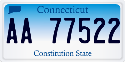CT license plate AA77522