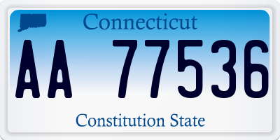 CT license plate AA77536