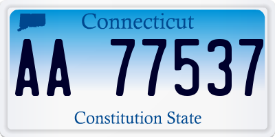 CT license plate AA77537