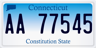 CT license plate AA77545