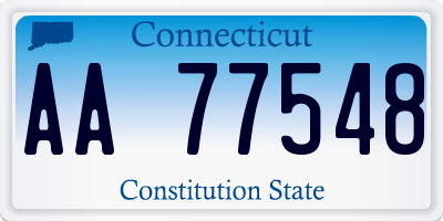 CT license plate AA77548