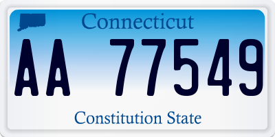 CT license plate AA77549