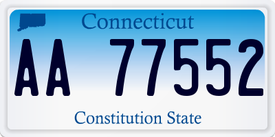 CT license plate AA77552
