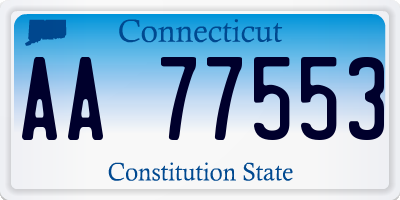 CT license plate AA77553