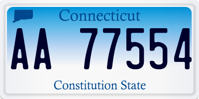 CT license plate AA77554