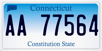 CT license plate AA77564
