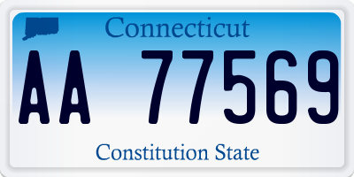 CT license plate AA77569