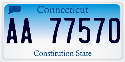 CT license plate AA77570
