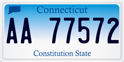CT license plate AA77572