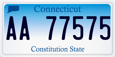 CT license plate AA77575