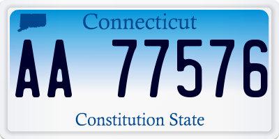 CT license plate AA77576
