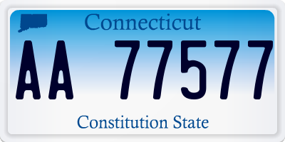 CT license plate AA77577