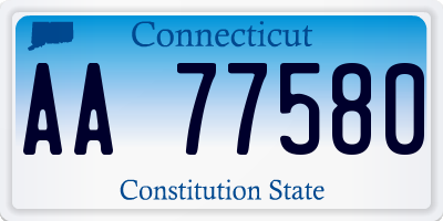 CT license plate AA77580
