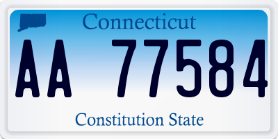 CT license plate AA77584