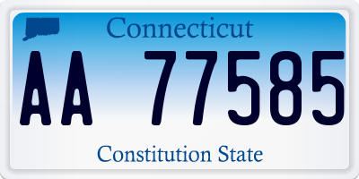 CT license plate AA77585