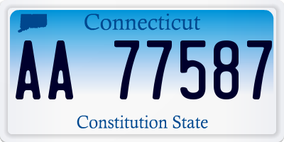 CT license plate AA77587