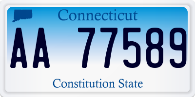 CT license plate AA77589