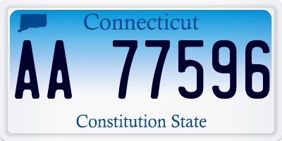 CT license plate AA77596