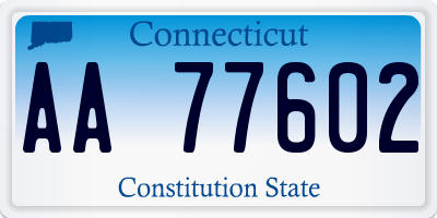 CT license plate AA77602