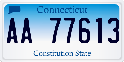 CT license plate AA77613