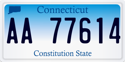 CT license plate AA77614