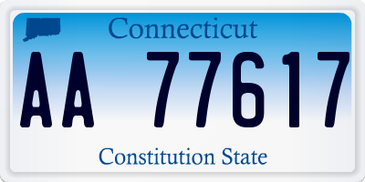 CT license plate AA77617