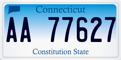 CT license plate AA77627