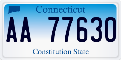 CT license plate AA77630