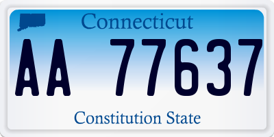 CT license plate AA77637