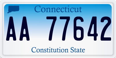 CT license plate AA77642